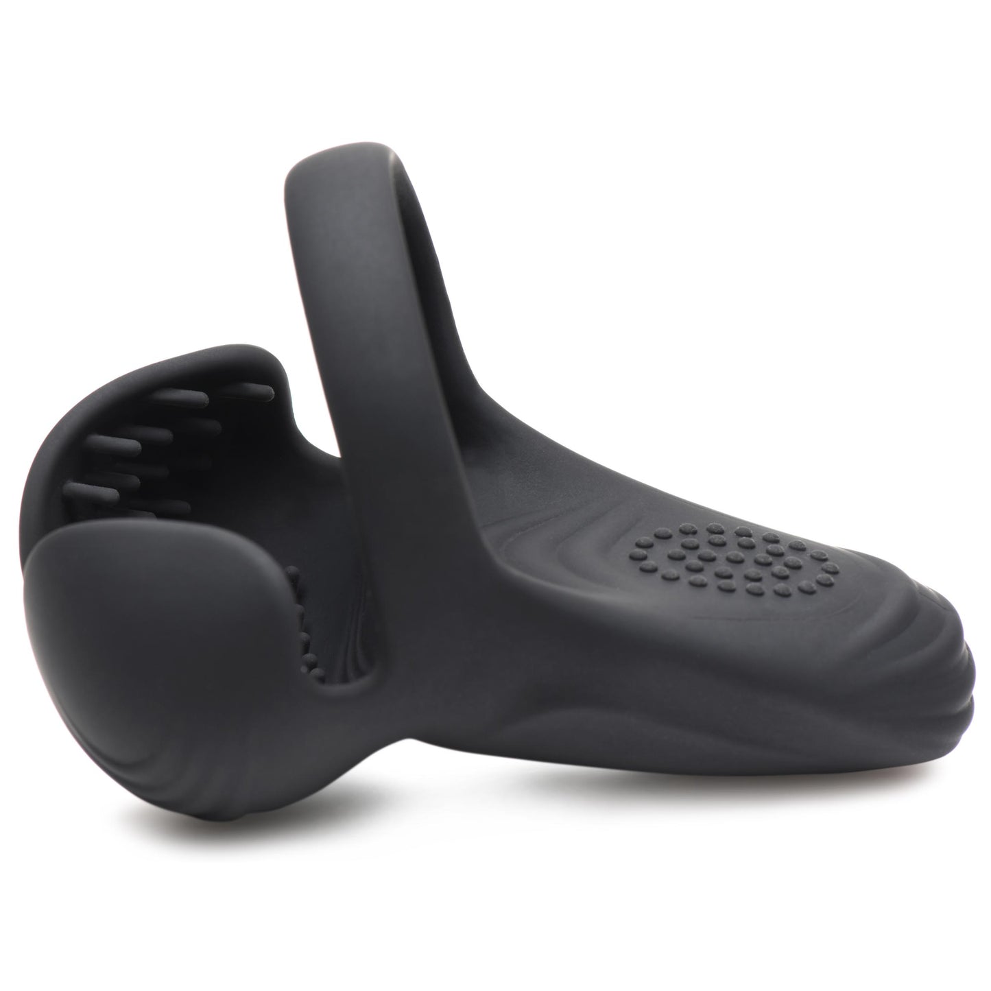 10x Vibrating Silicone Cock Ring With Taint Stim And Remote