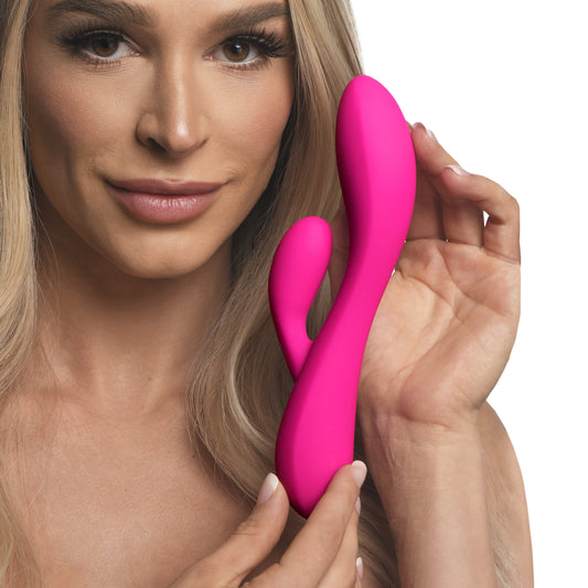 10x Flexible Silicone Rabbit Vibrator - Pink